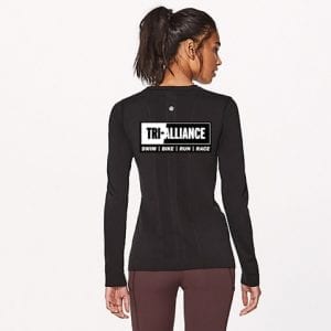 Long Sleeve Female Running Top (Black)