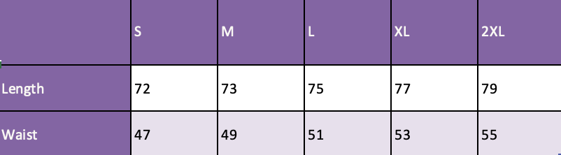 Men Singlet size chart